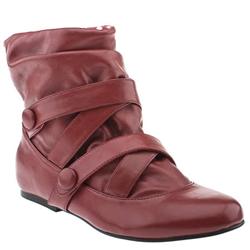 Schuh Female Lexi X Strap Ankle Manmade Upper Ankle Boots in Red
