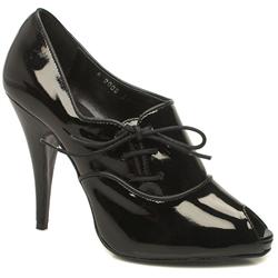 Schuh Female Penne Side Lace Peep Patent Upper Evening in Black