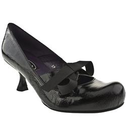 Schuh Female Roche Tie Court Patent Upper Low Heel Shoes in Black, Red