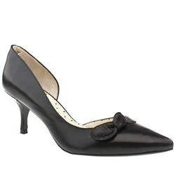 Female Sadie Side Knot Court Leather Upper Low Heel in Black, Tan