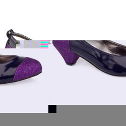 Schuh Female Sasa Glitter A/Strap Manmade Upper Low Heel in Black, Purple
