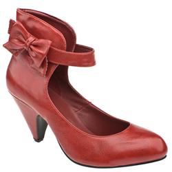Schuh Female Sugar High Side Bow Manmade Upper Low Heel in Red