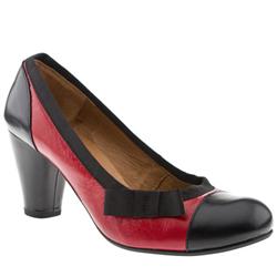 Schuh Female Unzue Side Bow Court Leather Upper Low Heel Shoes in Red, Stone