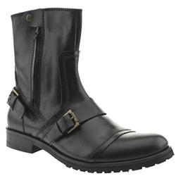 Male Owen Biker Leather Upper Casual Boots in Black, Brown