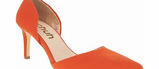 womens schuh orange magnetic low heels