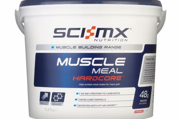 Sci-MX Nutrition  Muscle Meal Hardcore 5.27 kg Strawberry - High protein meal shake for mass gain