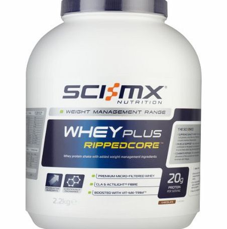 Sci-MX Nutrition  Whey Plus Rippedcore 2.2 kg Chocolate - Whey protein shake with added weight management ingredients