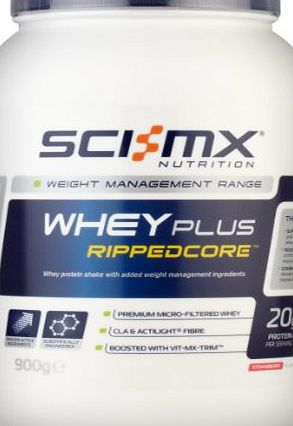 Sci-MX Nutrition  Whey Plus Rippedcore 900 g Strawberry - Whey protein shake with added weight management ingredients