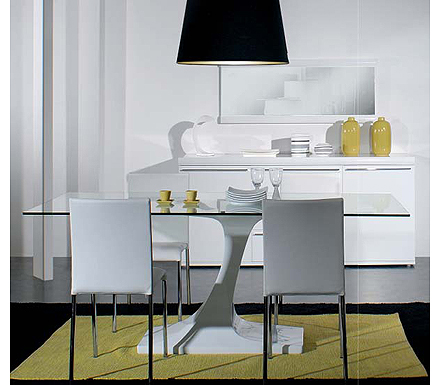 Sciae New White High Gloss Rectangular Dining Table