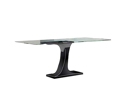 Sciae Sylvie High Gloss Black Rectangular Dining Table