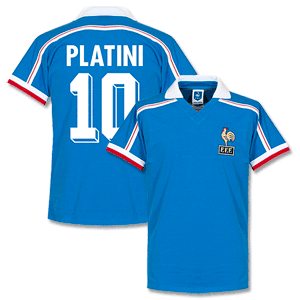 Scoredraw 1986 France Home WC86 Retro Platini Shirt