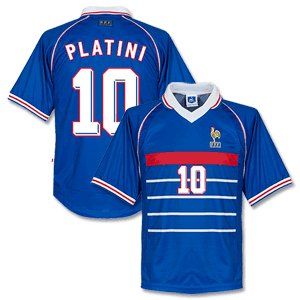 Scoredraw 1998 France Home WC98 Retro Platini Shirt