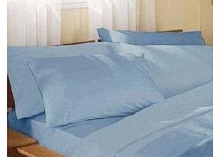 Scorewell EASY CARE Plain Dyed SINGLE Fitted Sheet SKY BLUE