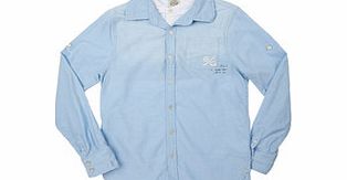 Blue cotton long sleeve shirt