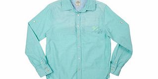 Turquoise and blue cotton shirt