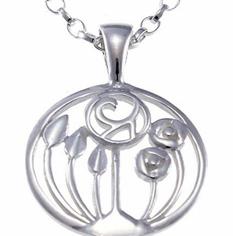 Sterling Silver Charles Rennie Mackintosh Pendant Necklace With 18`` Chain