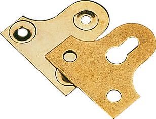 Screwfix, 1228[^]11582 Slotted Mirror Plates Electro Brass 38 x 38 x