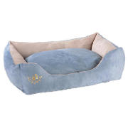 faux suede pet bed large blue