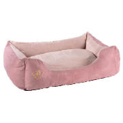 faux suede pet bed large pink