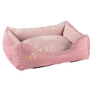 faux suede pet bed medium pink