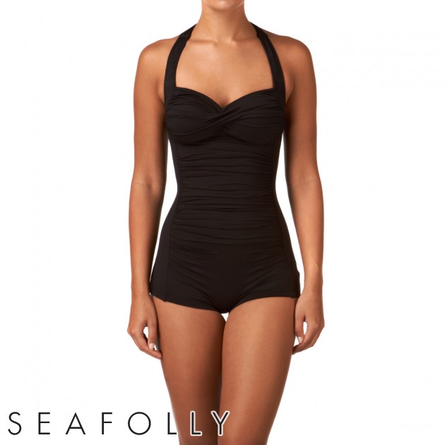 Seafolly Womens Seafolly Goddess Boyleg Swimsuit - Black