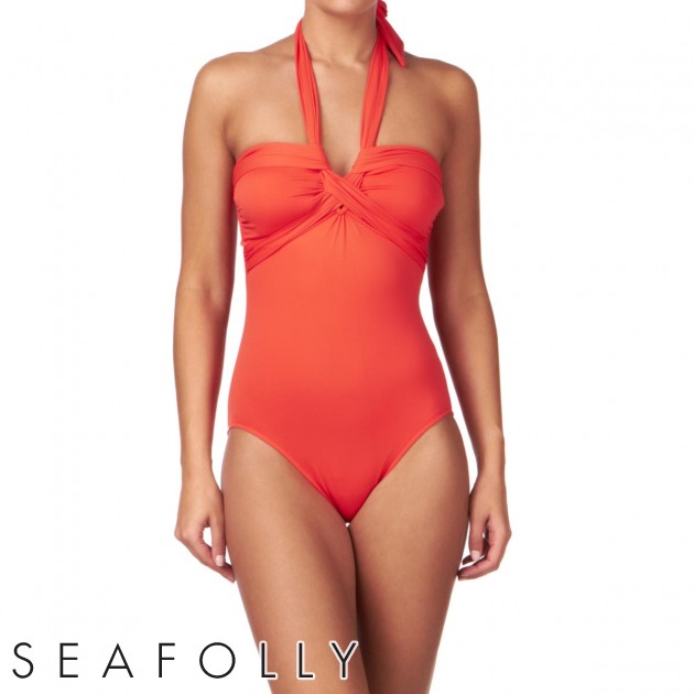 Seafolly Womens Seafolly Goddess Maillot Swimsuit - Coral