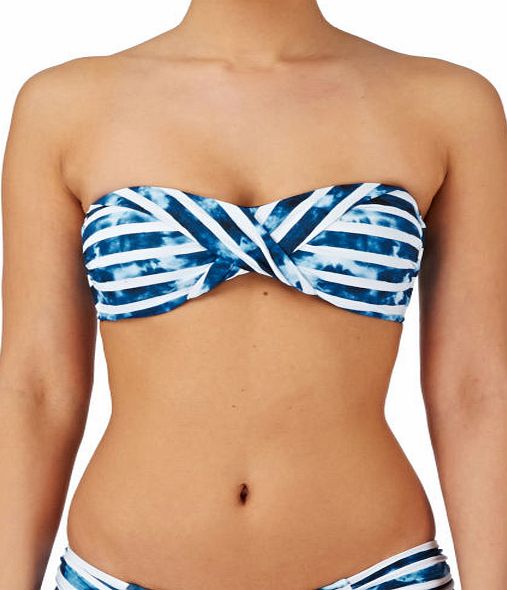 Seafolly Womens Seafolly Inked Stripe Bandeau Bikini Top