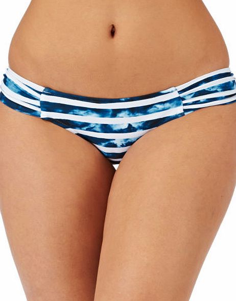 Seafolly Womens Seafolly Inked Stripe Ruched Side Bikini