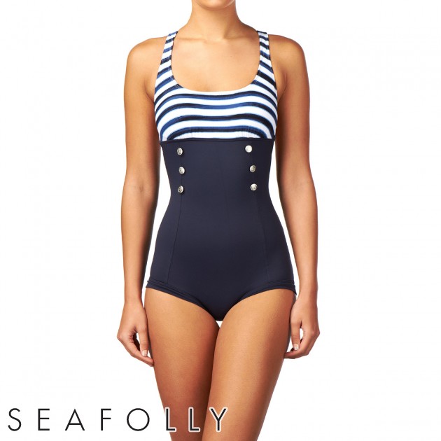 Seafolly Womens Seafolly Seaview Boyleg Maillot Swimsuit