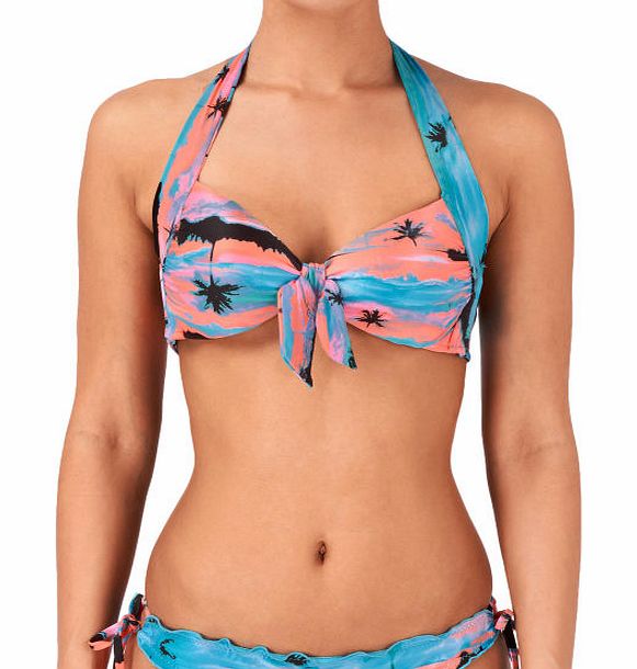Seafolly Womens Seafolly Sunset Tie Front Halter Bikini