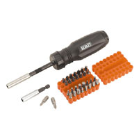 Gearless Screwdriver Comes With 33 Piece Bit Set