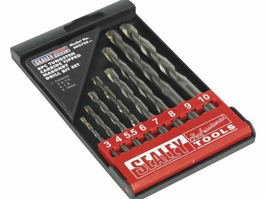 Sealey Tungsten Carbide Tipped Masonry Drill Bit Set (8 Pieces)