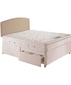 Sealy Carmen Cushiontop Double Divan Bed - 4 Drw