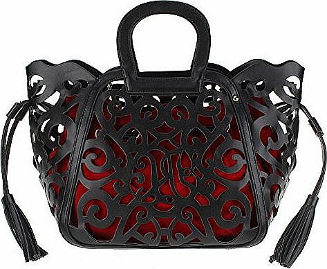 Seasonwind Womens Ladies Designer Leather Hollow Pattern Celebrity Tote Handbag Purse Shoulder Bag