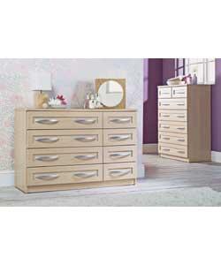 Seattle Framed Light Oak Chest 4 Wide and 4 Narrow Drawers