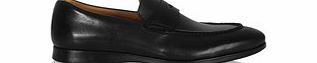 Teague black leather penny loafers