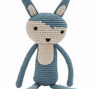 Sebra crochet soft toy - sky blue `One size
