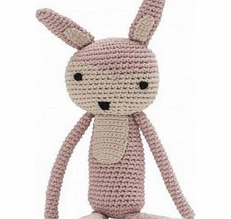 Sebra crochet soft toy - soft pink `One size