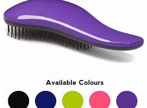 Second Glance Beauty Simply Beautiful de Tangle Hair Brush - Professional Detangling Hairbrush - Pink, Black, Purple, Blue or Green (Purple)