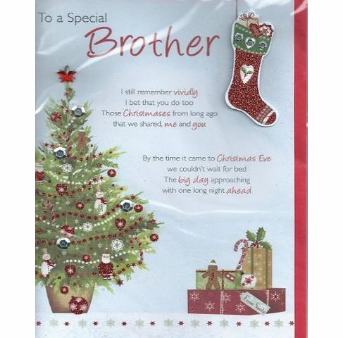 Second Nature `` To A Special Brother `` Handmade Christmas Card - XHWDL016