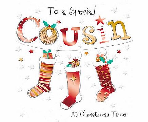 Second Nature `` To a Special Cousin `` Quality Embossed Christmas Card - XTF107