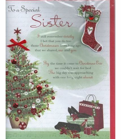 Second Nature `` To A Special Sister `` Handmade Christmas Card - XHWDL014