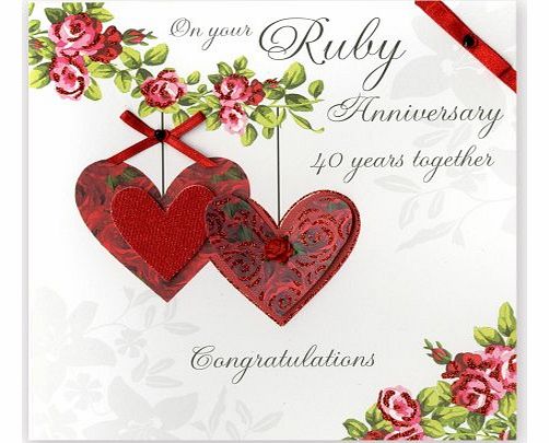 Second Nature Collectable Greeting Card for Ruby Wedding Anniversary