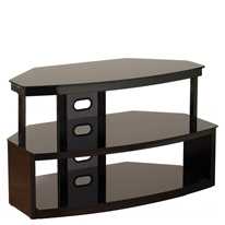 Colt Black Glass Flat Screen TV Stand - WHILE