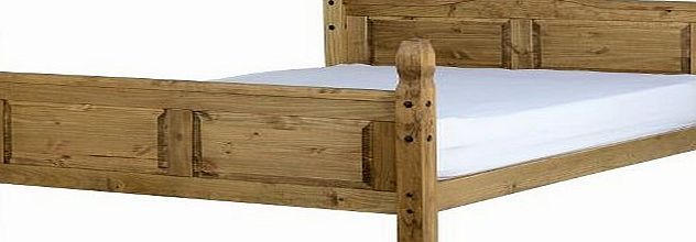 Seconique Corona Mexican 5 King Bed Frame Solid Pine Distressed Waxed Finish