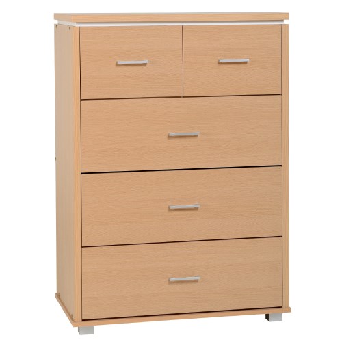 Seconique Julia 3 Over 2 Drawer Chest In Beech