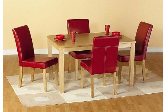 Seconique Oakmere Dining Set in Red