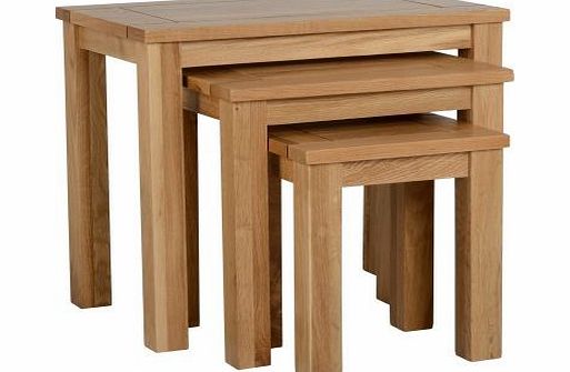 Seconique Stratford Nest of Tables in Solid Oak
