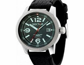 Sector Mens Overland Black Leather Strap Watch