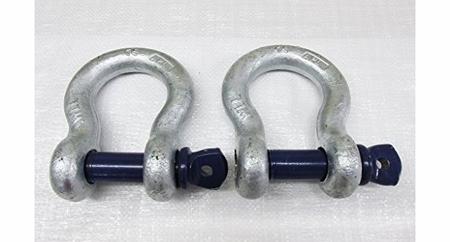 Secure Fix Direct x2 1.5 Ton, 7/16`` x 1/2`` Bow Shackles With Screw Pins, US Fed Spec - Lifting / Towing